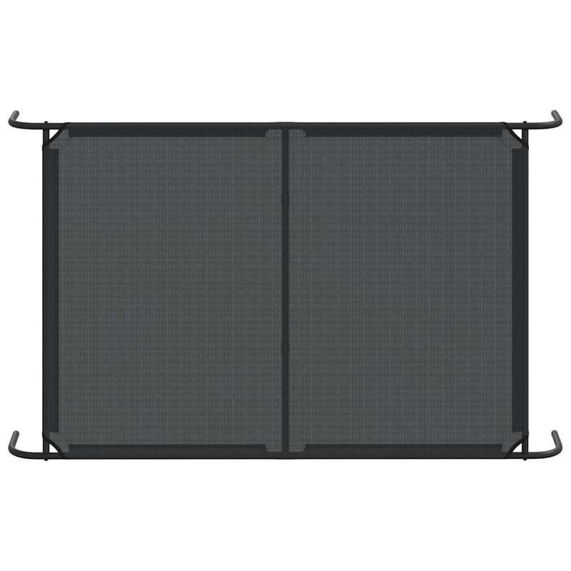 vidaXL fekete textilén és acél emelt kutyaágy 150x90x20 cm