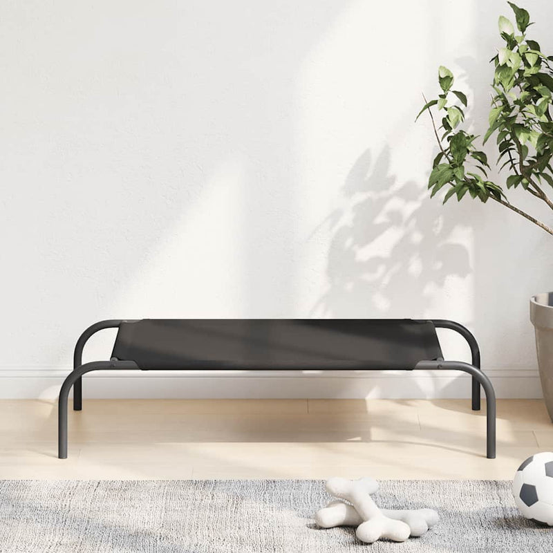 vidaXL fekete oxford szövet és acél emelt kutyafekhely 90x50x20 cm