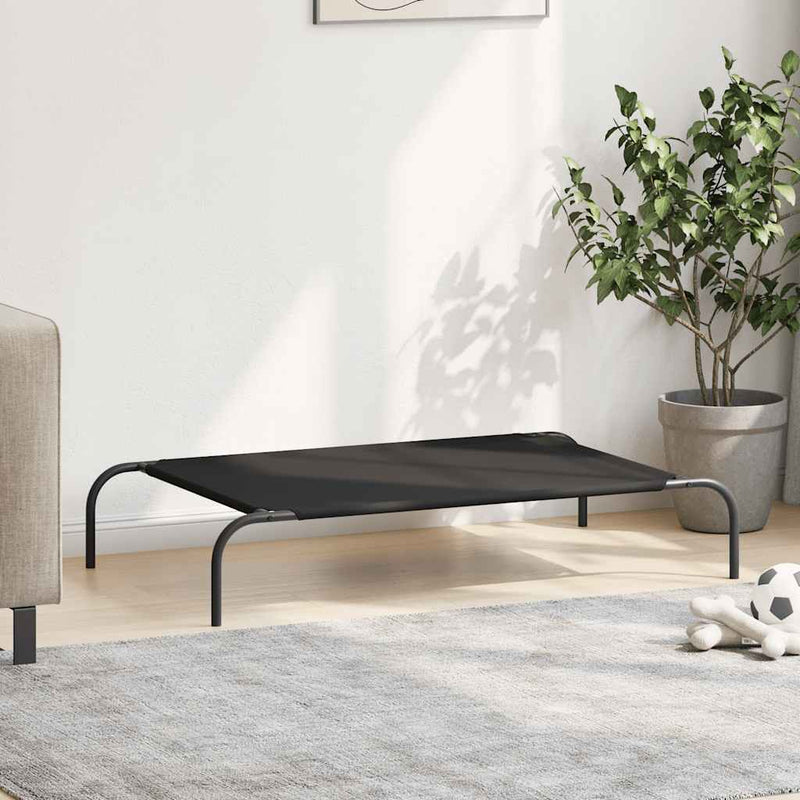 vidaXL fekete oxford szövet és acél emelt kutyafekhely 110x65x20 cm