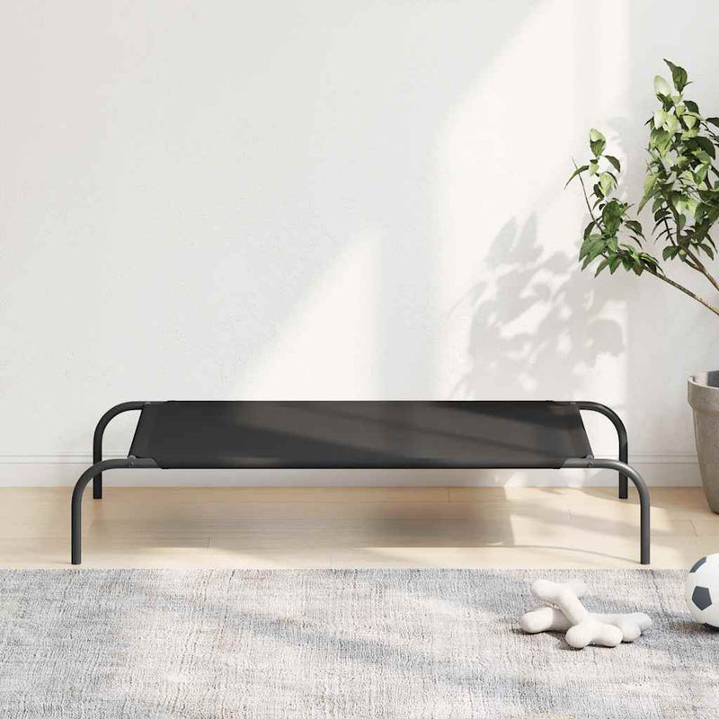 vidaXL fekete oxford szövet és acél emelt kutyafekhely 110x65x20 cm