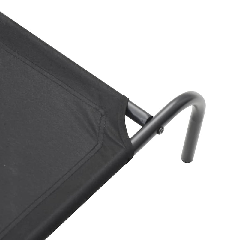 vidaXL fekete oxford szövet és acél emelt kutyafekhely 130x80x20 cm
