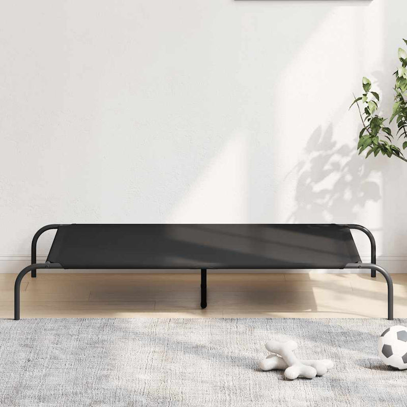 vidaXL fekete oxford szövet és acél emelt kutyafekhely 130x80x20 cm