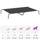 vidaXL fekete oxford szövet és acél emelt kutyafekhely 150x90x20 cm