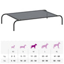 vidaXL szürke textilén és acél emelt kutyaágy 90x50x20 cm