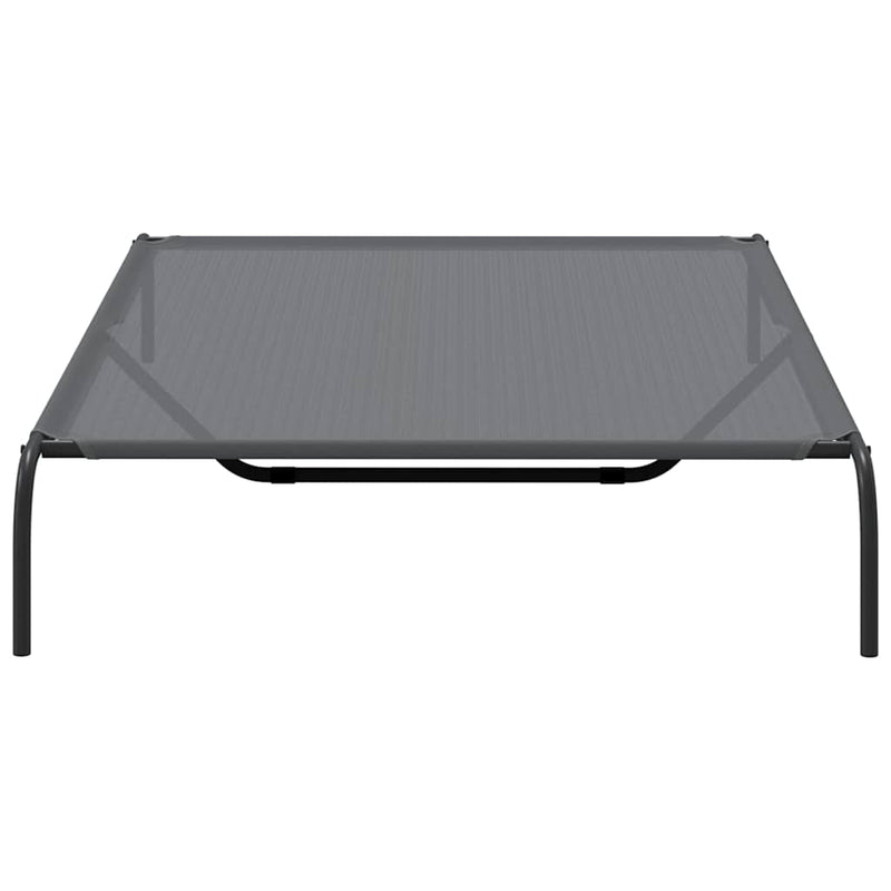 vidaXL szürke textilén és acél emelt kutyaágy 150x90x20 cm