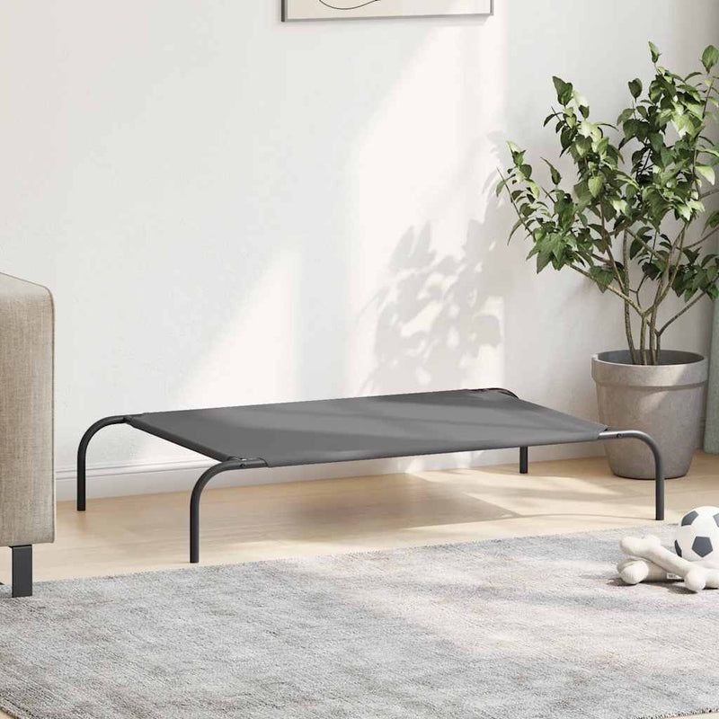 vidaXL szürke oxford szövet és acél emelt kutyafekhely 110x65x20 cm