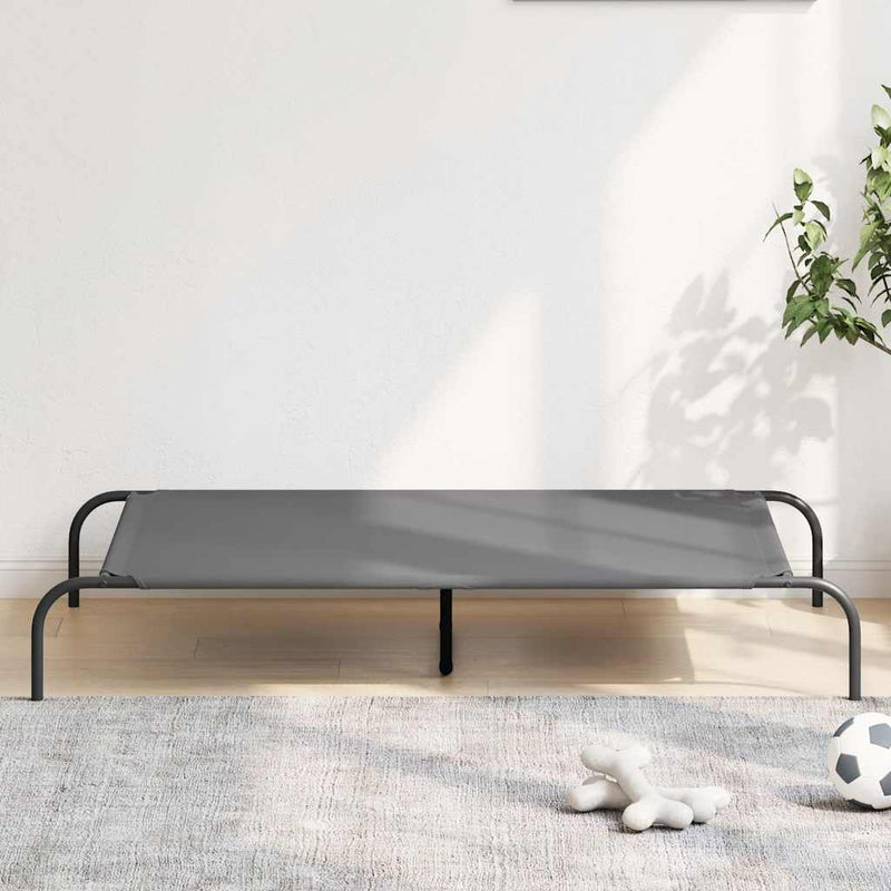 vidaXL szürke oxford szövet és acél emelt kutyafekhely 130x80x20 cm