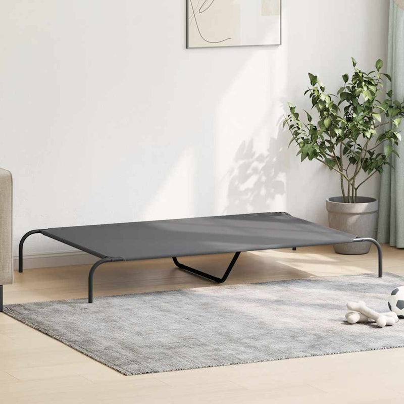 vidaXL szürke oxford szövet és acél emelt kutyafekhely 150x90x20 cm