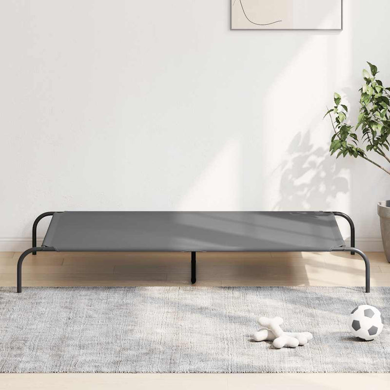 vidaXL szürke oxford szövet és acél emelt kutyafekhely 150x90x20 cm