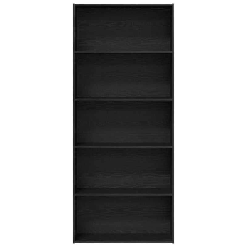 vidaXL fekete tölgy szerelt fa könyvszekrény 80x30x189 cm