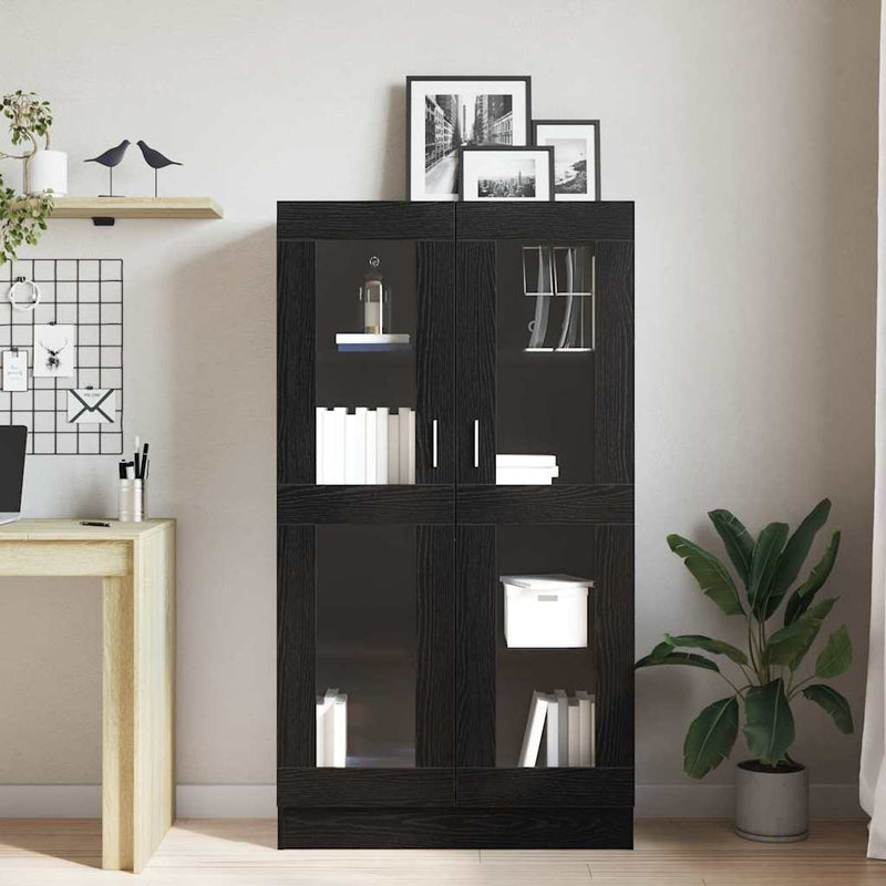 vidaXL Könyvespolc Musta tammi 82,5 x 30,5 x 150 cm Faanyag