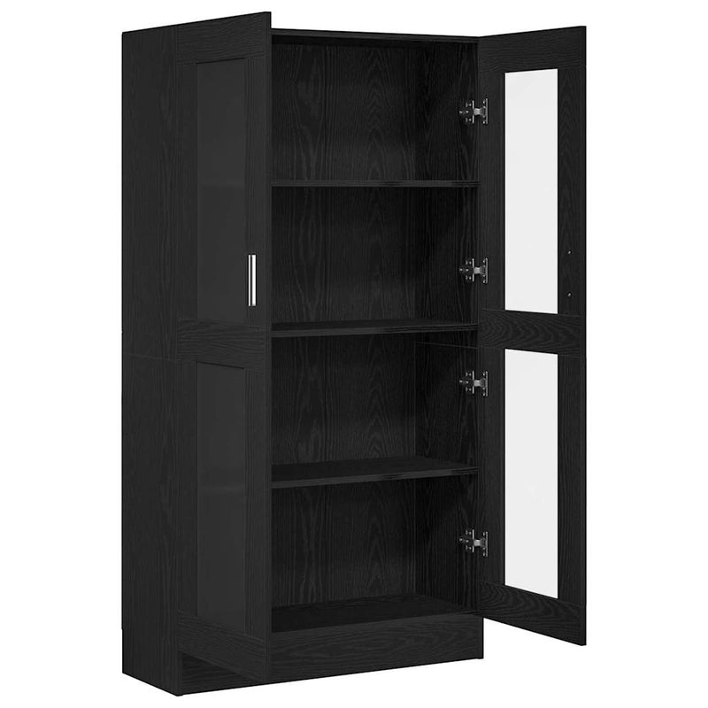 vidaXL Könyvespolc Musta tammi 82,5 x 30,5 x 150 cm Faanyag