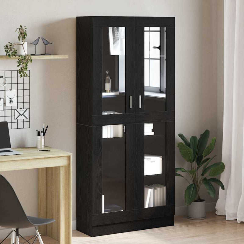 vidaXL Könyvespolc Musta tammi 82,5 x 30,5 x 185 cm Faanyag