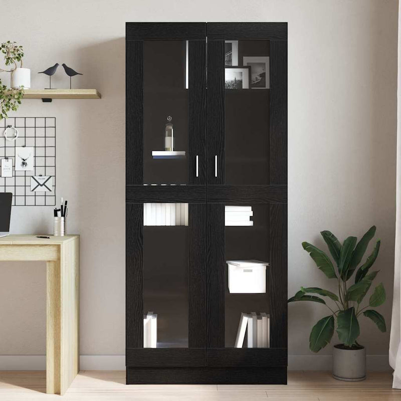 vidaXL Könyvespolc Musta tammi 82,5 x 30,5 x 185 cm Faanyag