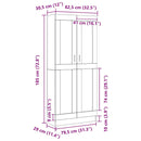 vidaXL Könyvespolc Musta tammi 82,5 x 30,5 x 185 cm Faanyag