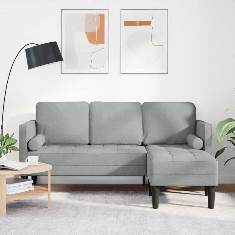 vidaXL Kanapé Szett Világosszürke 173 x 131 x 67 cm szövet