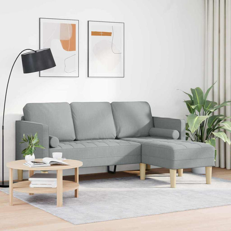 vidaXL Kanapé Szett Világosszürke 173 x 131 x 67 cm szövet