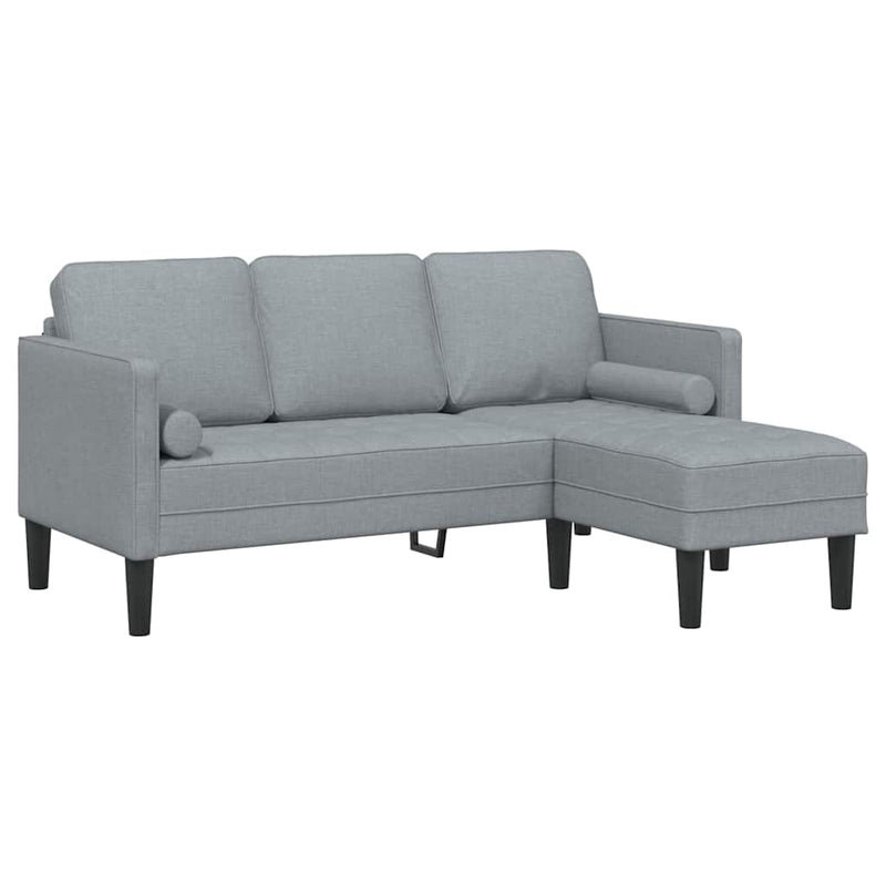 vidaXL Kanapé Szett Világosszürke 173 x 131 x 67 cm szövet