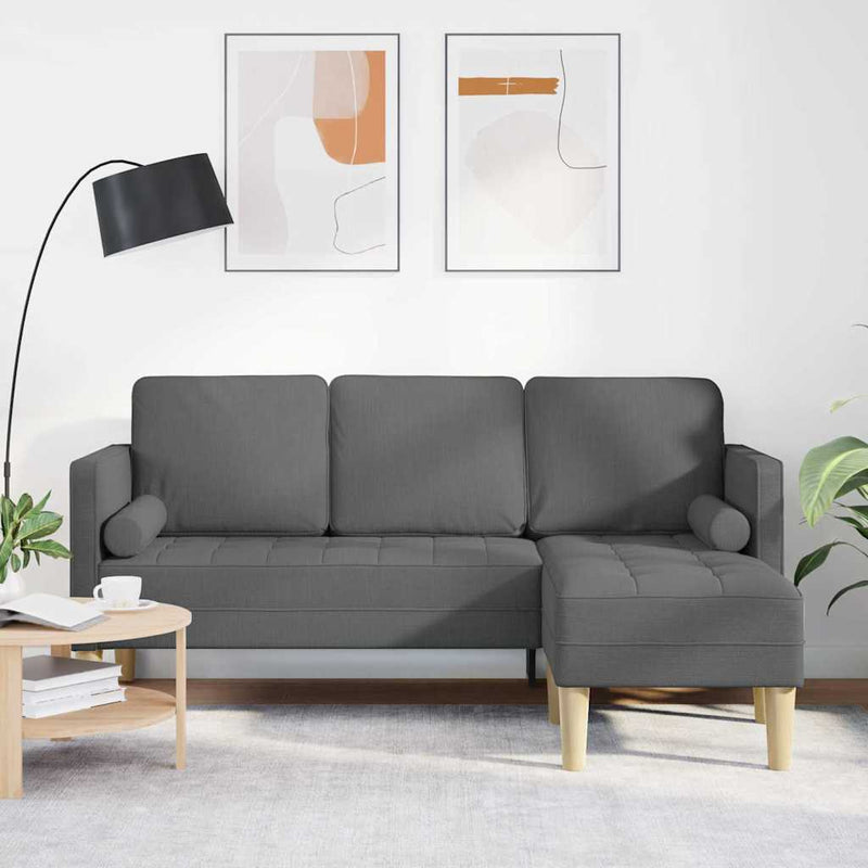 vidaXL Kanapé Szett Sötétszürke 173 x 131 x 67 cm szövet