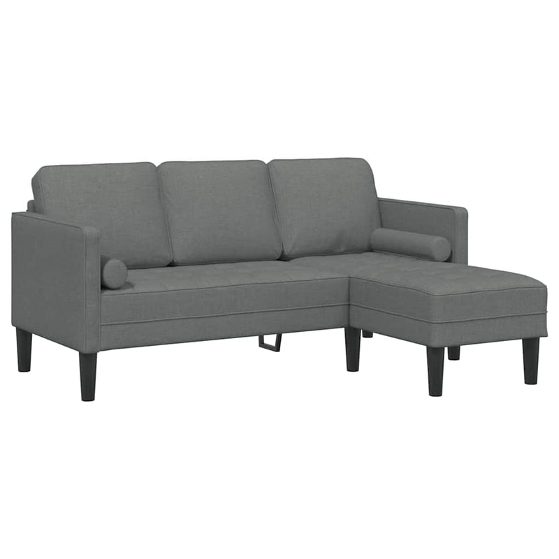 vidaXL Kanapé Szett Sötétszürke 173 x 131 x 67 cm szövet