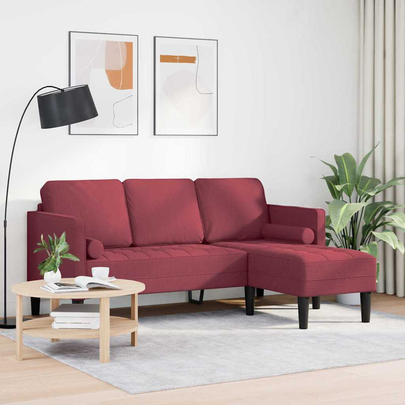 vidaXL Kanapé Szett Bordó 173 x 131 x 67 cm szövet