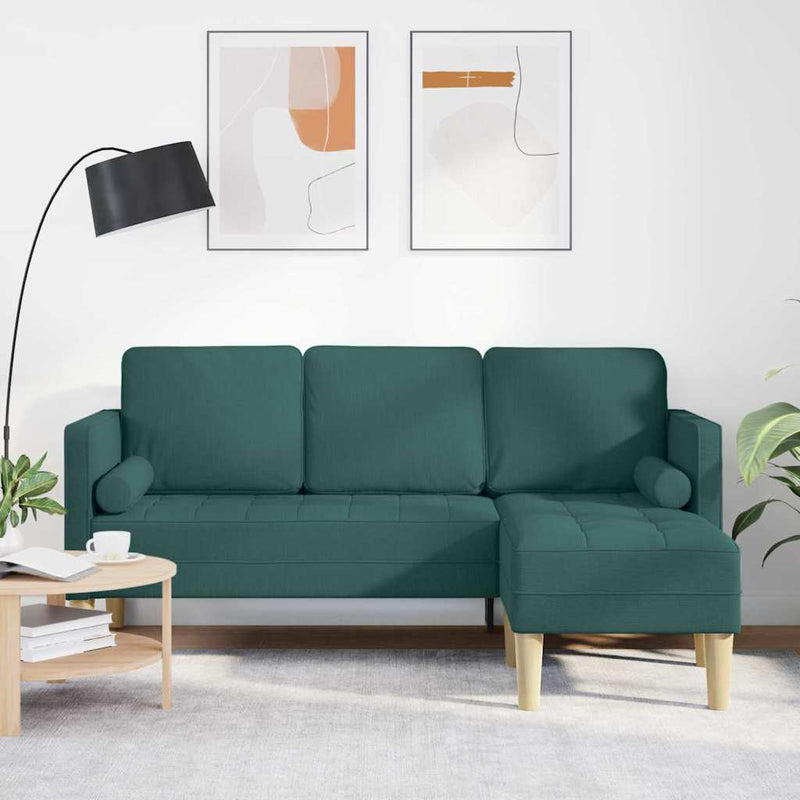vidaXL Kanapé Szett Sötétzöld 173 x 131 x 67 cm szövet