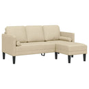 vidaXL Kanapé Szett Krémszínű 173 x 131 x 67 cm szövet