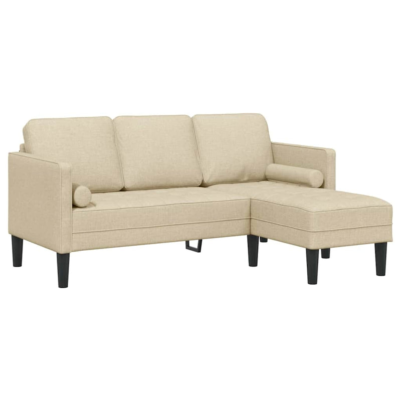 vidaXL Kanapé Szett Krémszínű 173 x 131 x 67 cm szövet