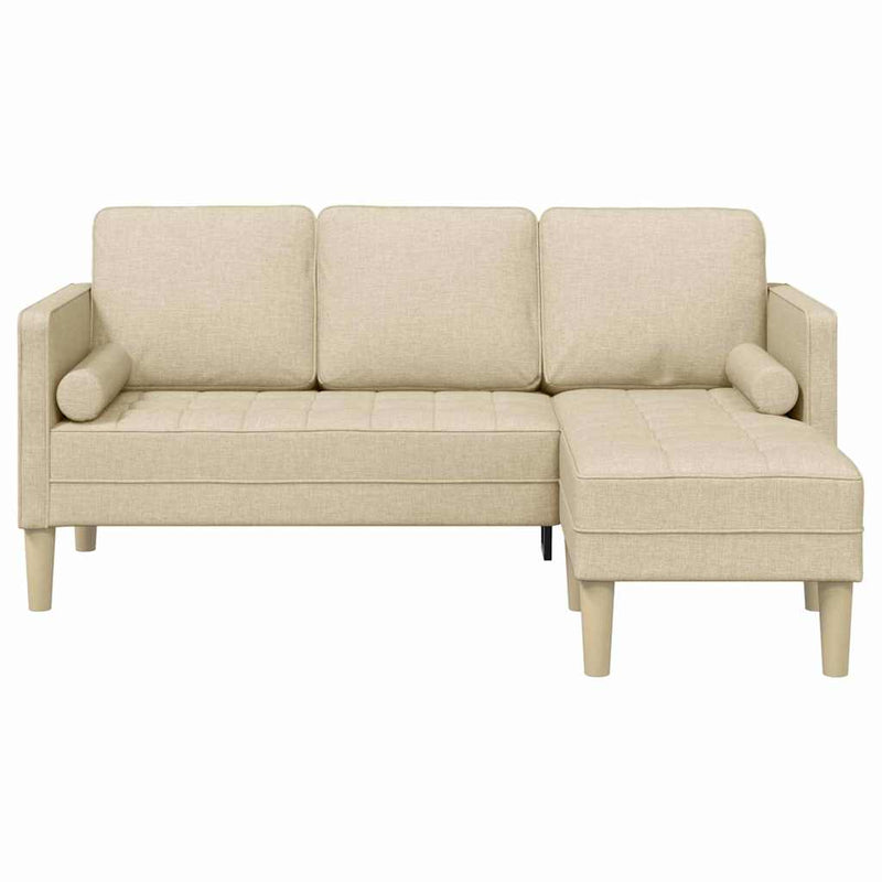 vidaXL Kanapé Szett Krémszínű 173 x 131 x 67 cm szövet