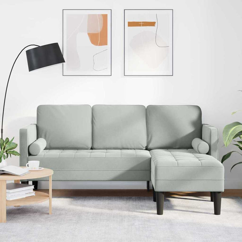 vidaXL Kanapé Szett Világosszürke 173 x 131 x 67 cm Bársony