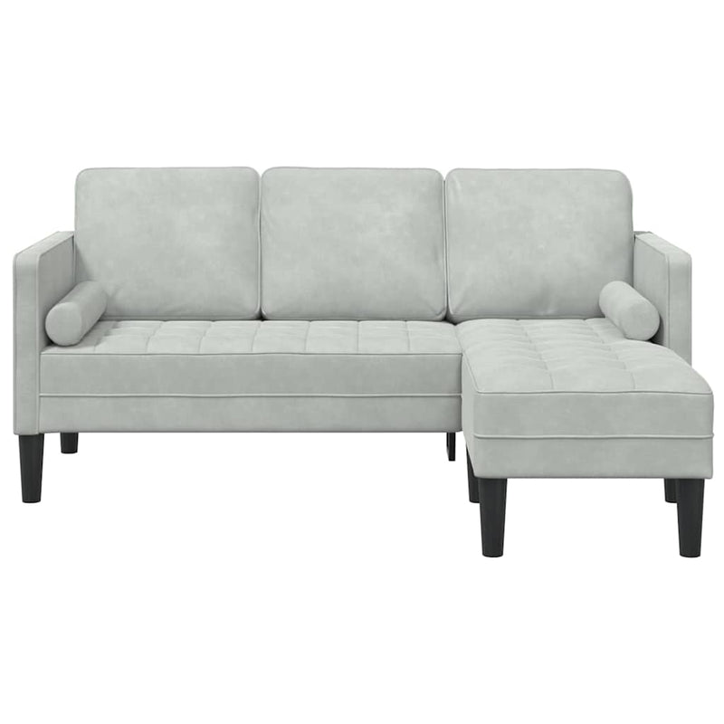 vidaXL Kanapé Szett Világosszürke 173 x 131 x 67 cm Bársony
