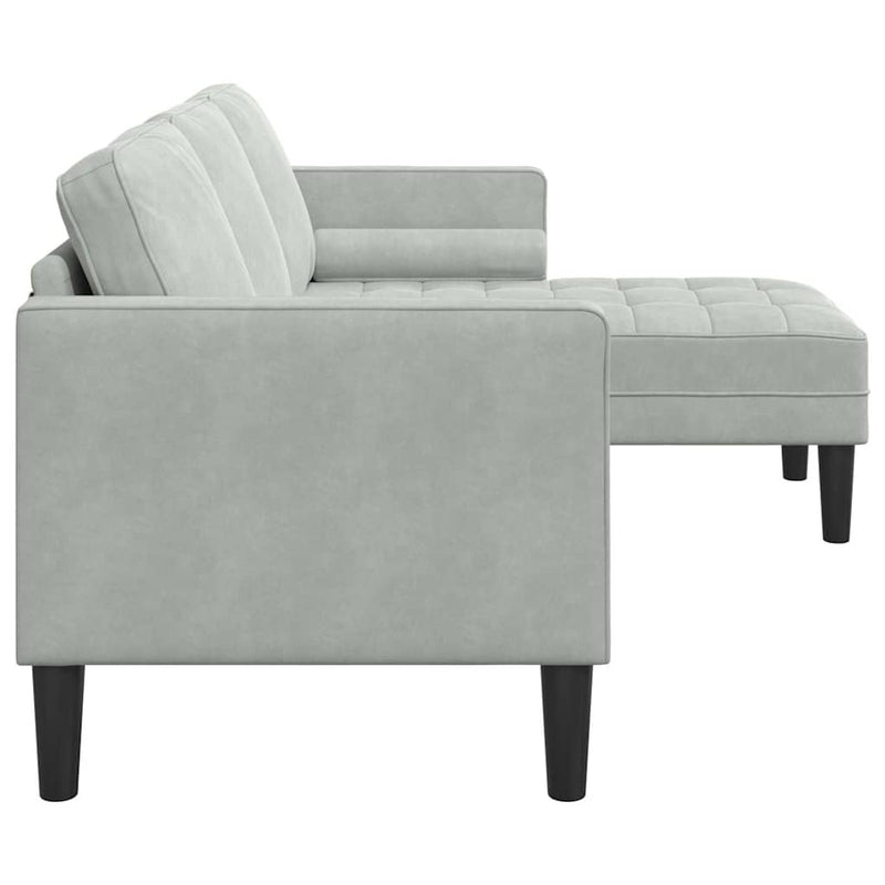 vidaXL Kanapé Szett Világosszürke 173 x 131 x 67 cm Bársony