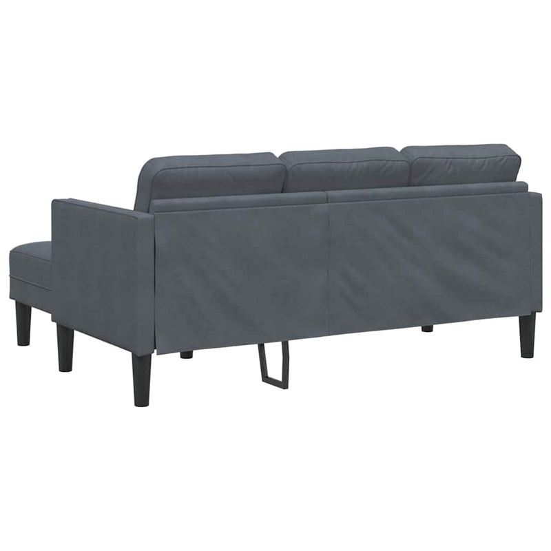 vidaXL Kanapé Szett Sötétszürke 173 x 131 x 67 cm Bársony