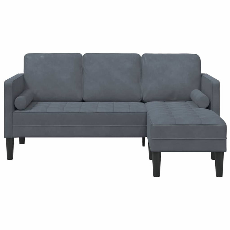 vidaXL Kanapé Szett Sötétszürke 173 x 131 x 67 cm Bársony