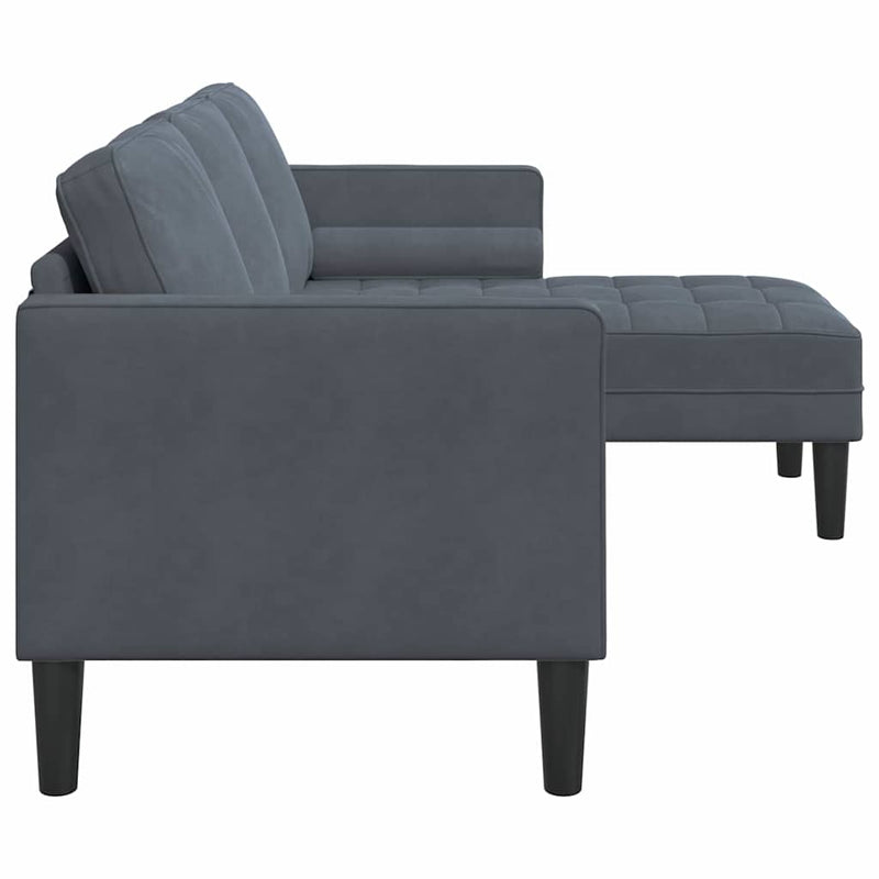 vidaXL Kanapé Szett Sötétszürke 173 x 131 x 67 cm Bársony