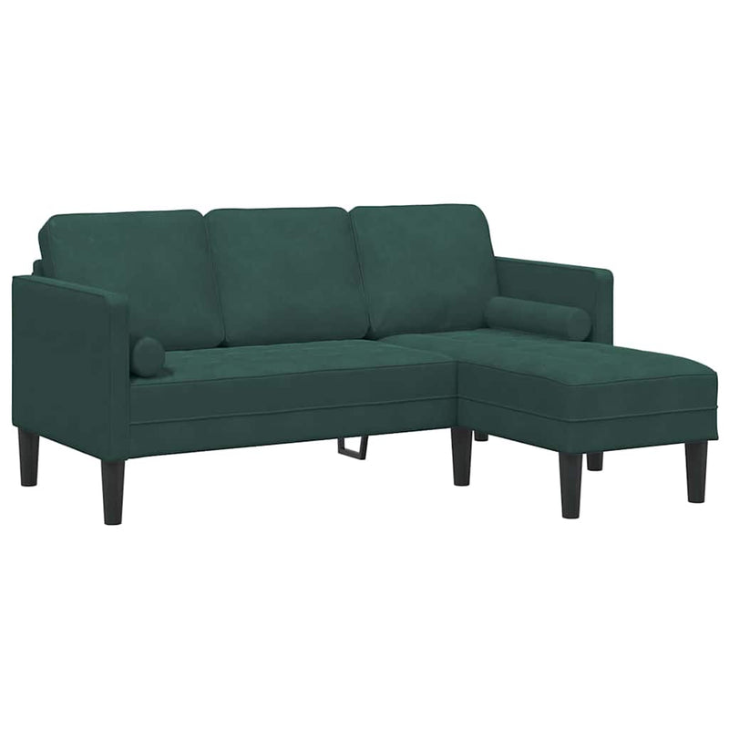 vidaXL Kanapé Szett Sötétzöld 173 x 131 x 67 cm Bársony