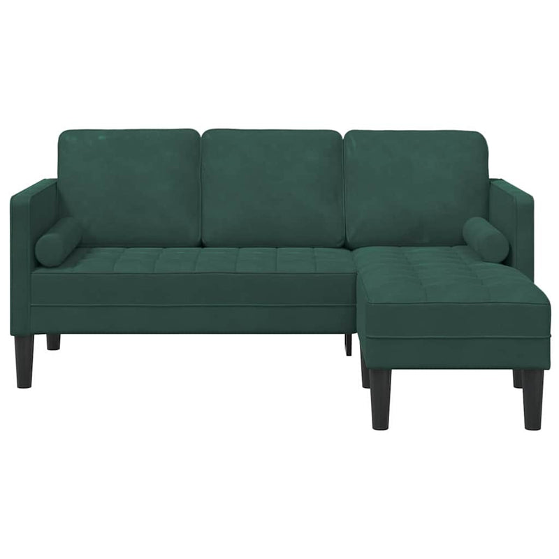 vidaXL Kanapé Szett Sötétzöld 173 x 131 x 67 cm Bársony