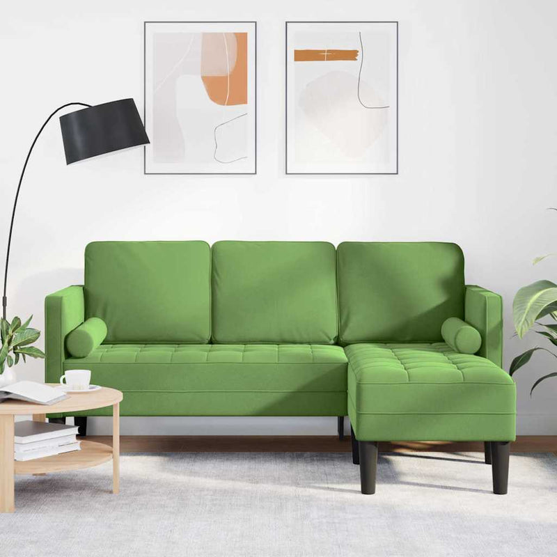 vidaXL Kanapé Szett Világos zöld 173 x 131 x 67 cm Bársony