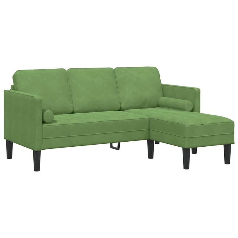 vidaXL Kanapé Szett Világos zöld 173 x 131 x 67 cm Bársony