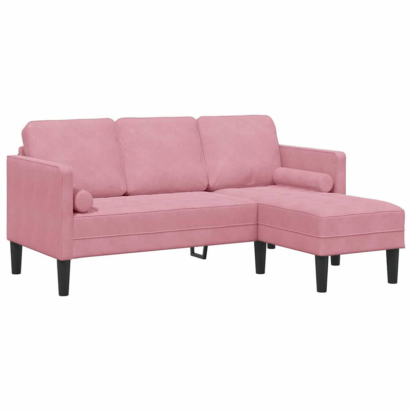 vidaXL Kanapé Szett Poros rózsaszín 173 x 131 x 67 cm Bársony