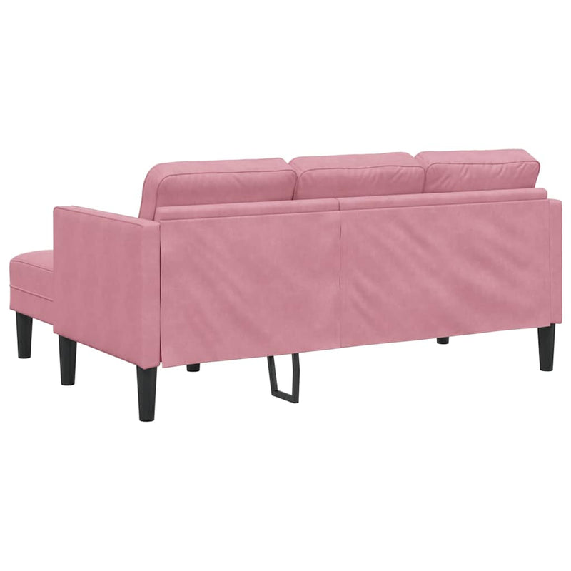 vidaXL Kanapé Szett Poros rózsaszín 173 x 131 x 67 cm Bársony