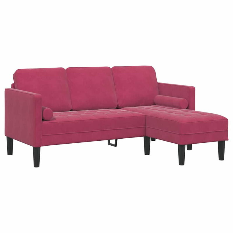 vidaXL Kanapé Szett bordó 173 x 131 x 67 cm Bársony
