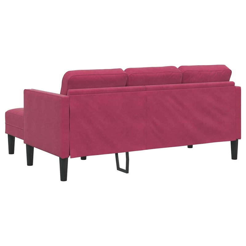 vidaXL Kanapé Szett bordó 173 x 131 x 67 cm Bársony