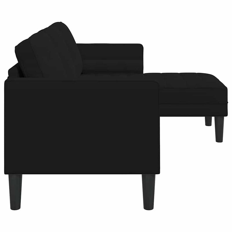 vidaXL Kanapé Szett Fekete 173 x 131 x 67 cm Bársony