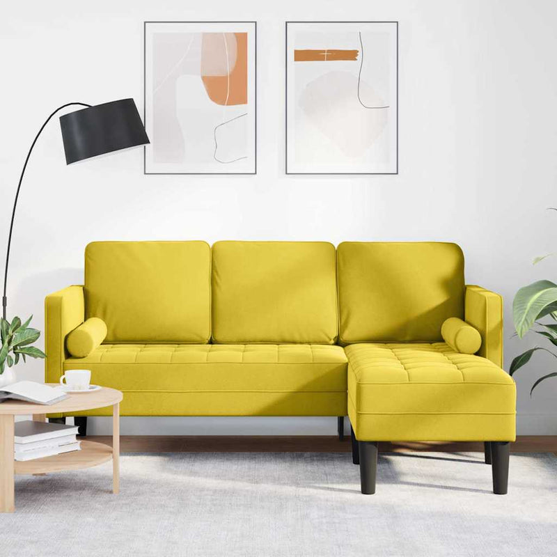 vidaXL Kanapé Szett Sárga 173 x 131 x 67 cm Bársony