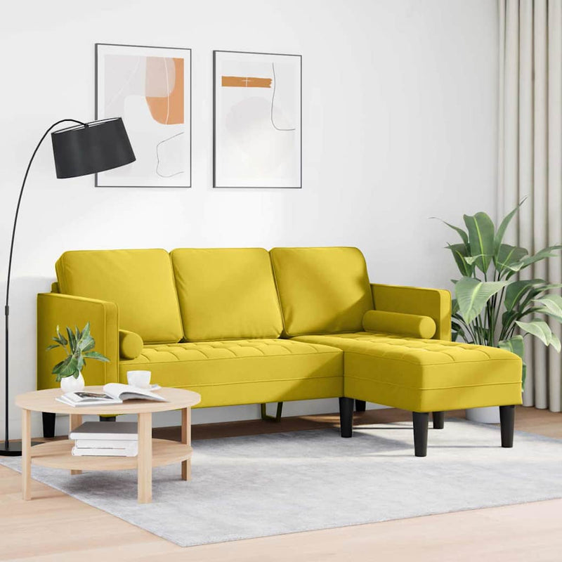 vidaXL Kanapé Szett Sárga 173 x 131 x 67 cm Bársony