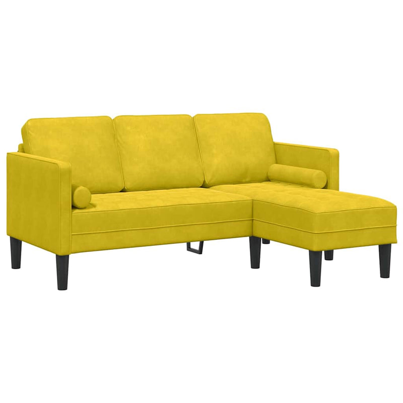vidaXL Kanapé Szett Sárga 173 x 131 x 67 cm Bársony