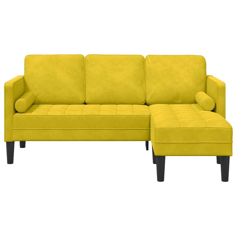 vidaXL Kanapé Szett Sárga 173 x 131 x 67 cm Bársony