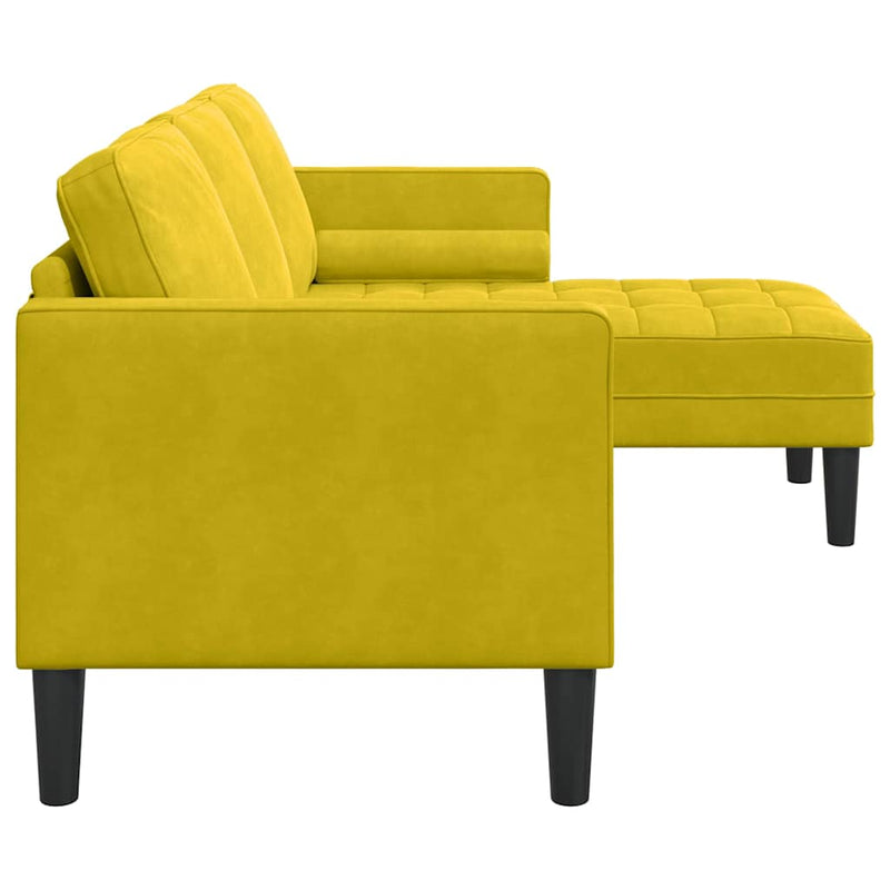 vidaXL Kanapé Szett Sárga 173 x 131 x 67 cm Bársony
