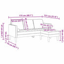 vidaXL Kanapé Szett Sárga 173 x 131 x 67 cm Bársony